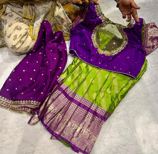 Ready To Wear Kanchipuram Langa Voni Set