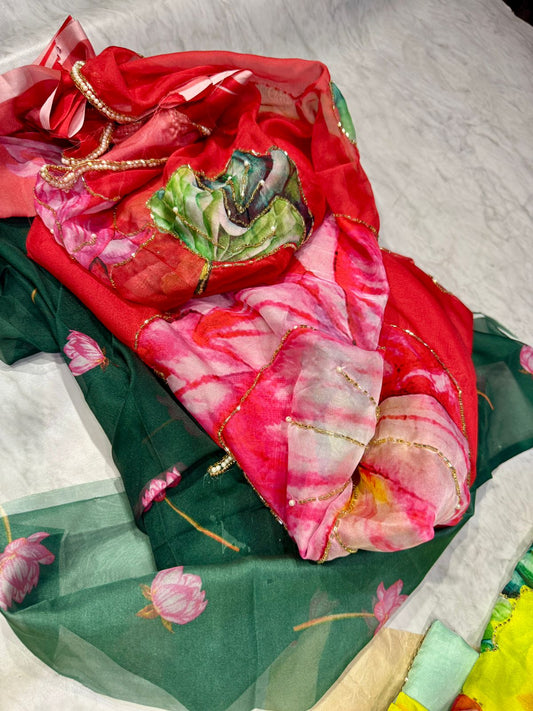 Satin Organza Work Saree