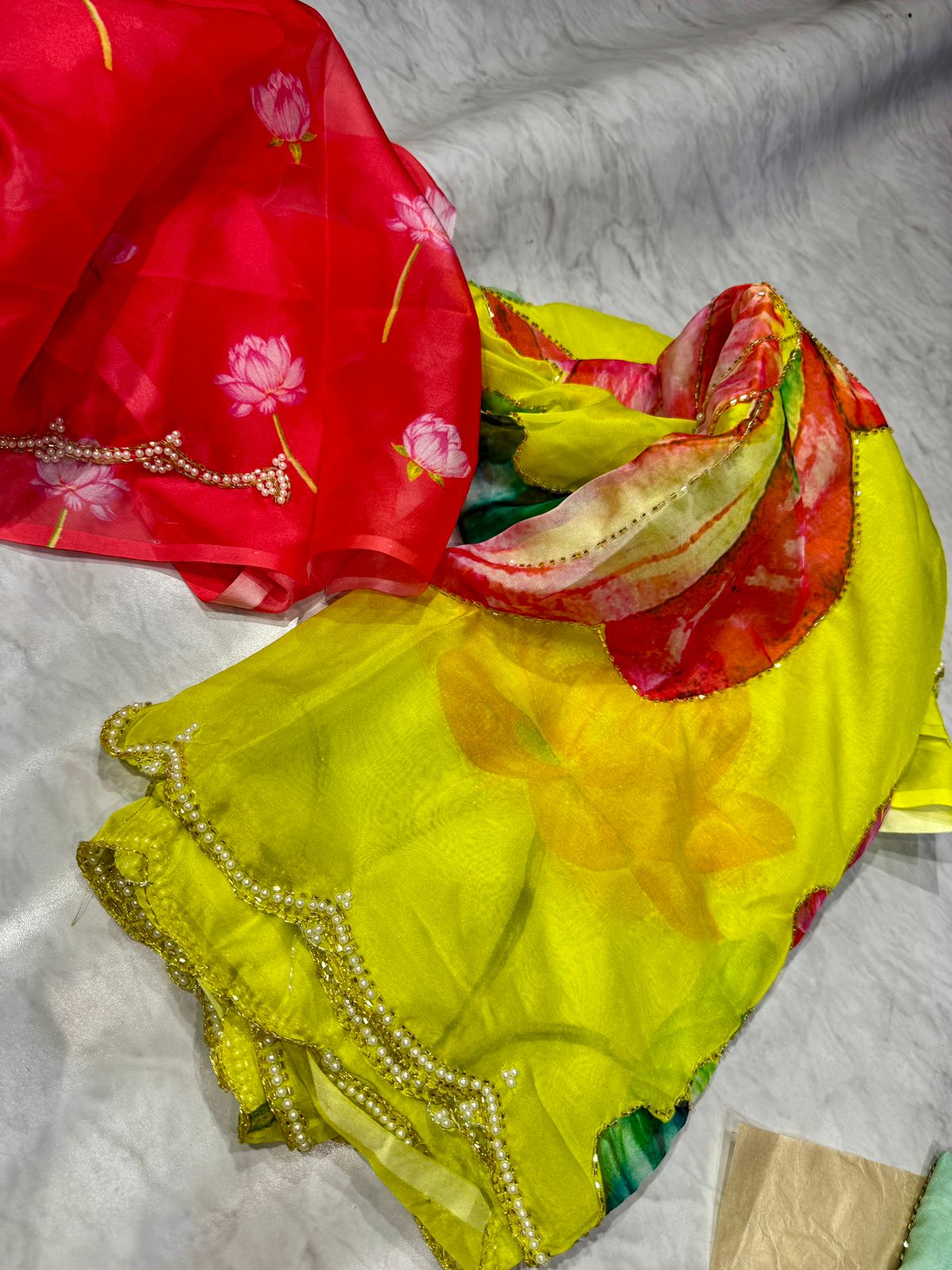 Satin Organza Work Saree