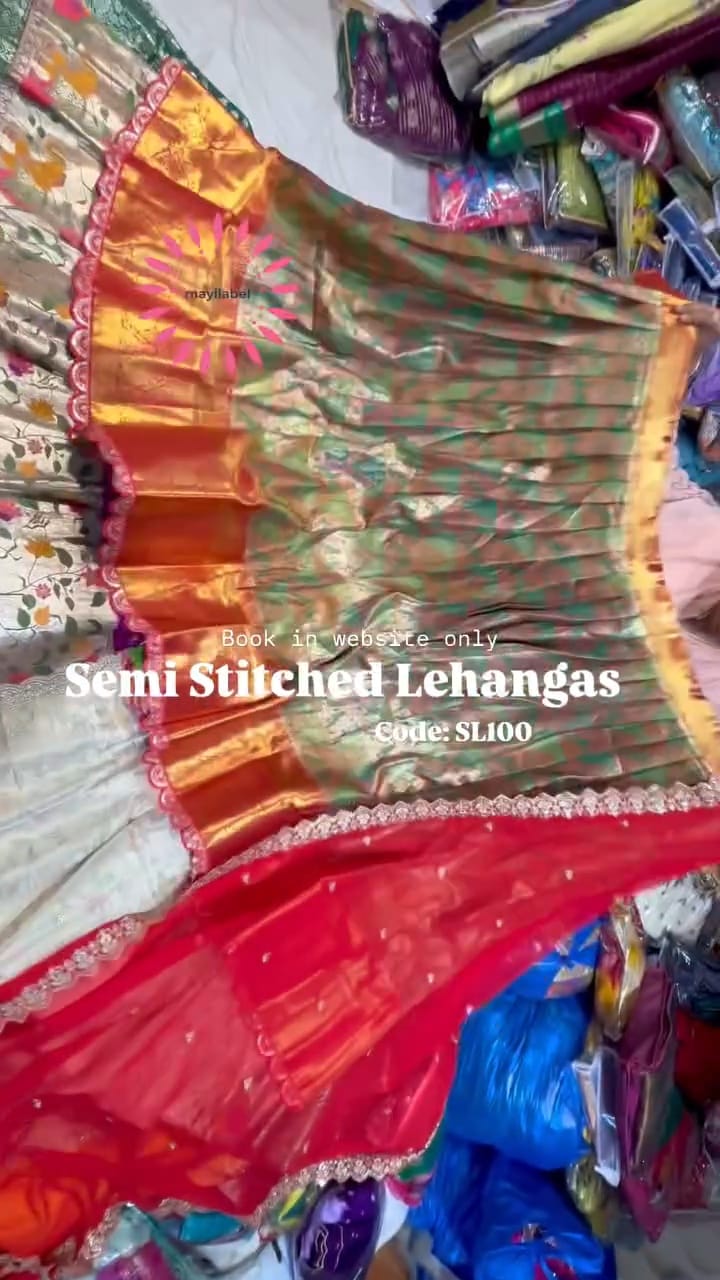 Semi Stitched Lehangas