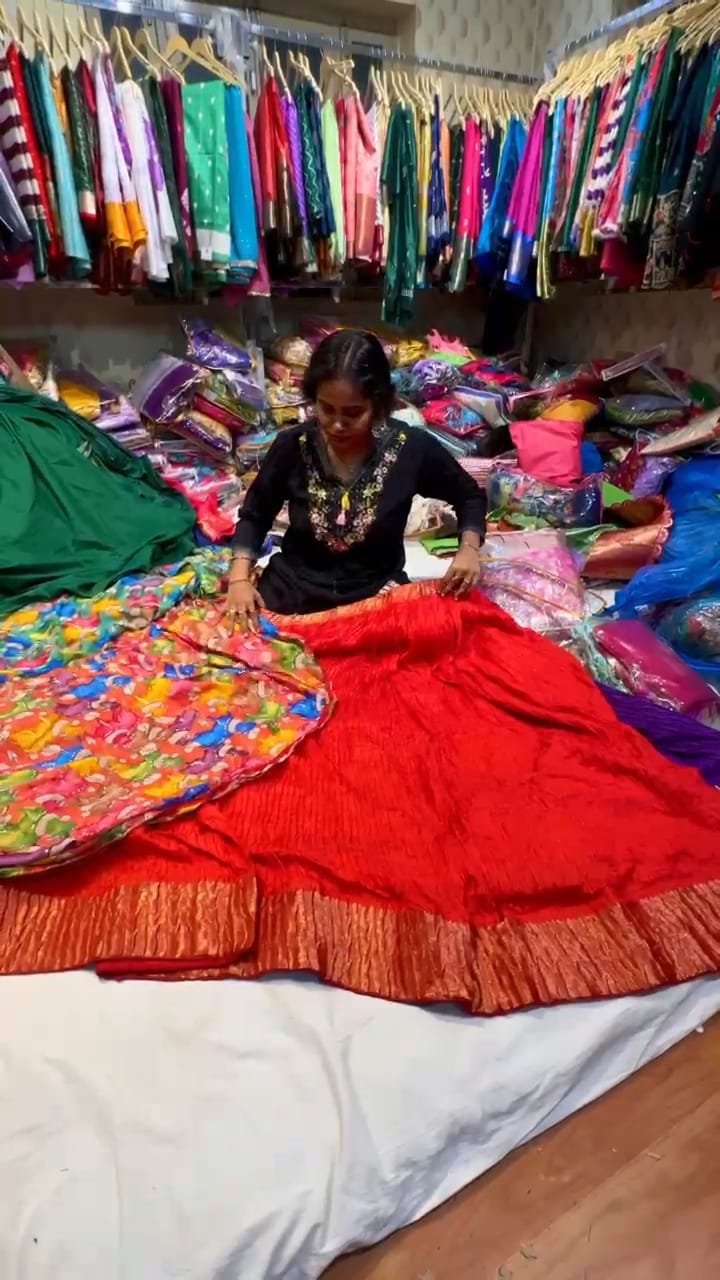 Semi Stitched Mangalagiri Lehenga