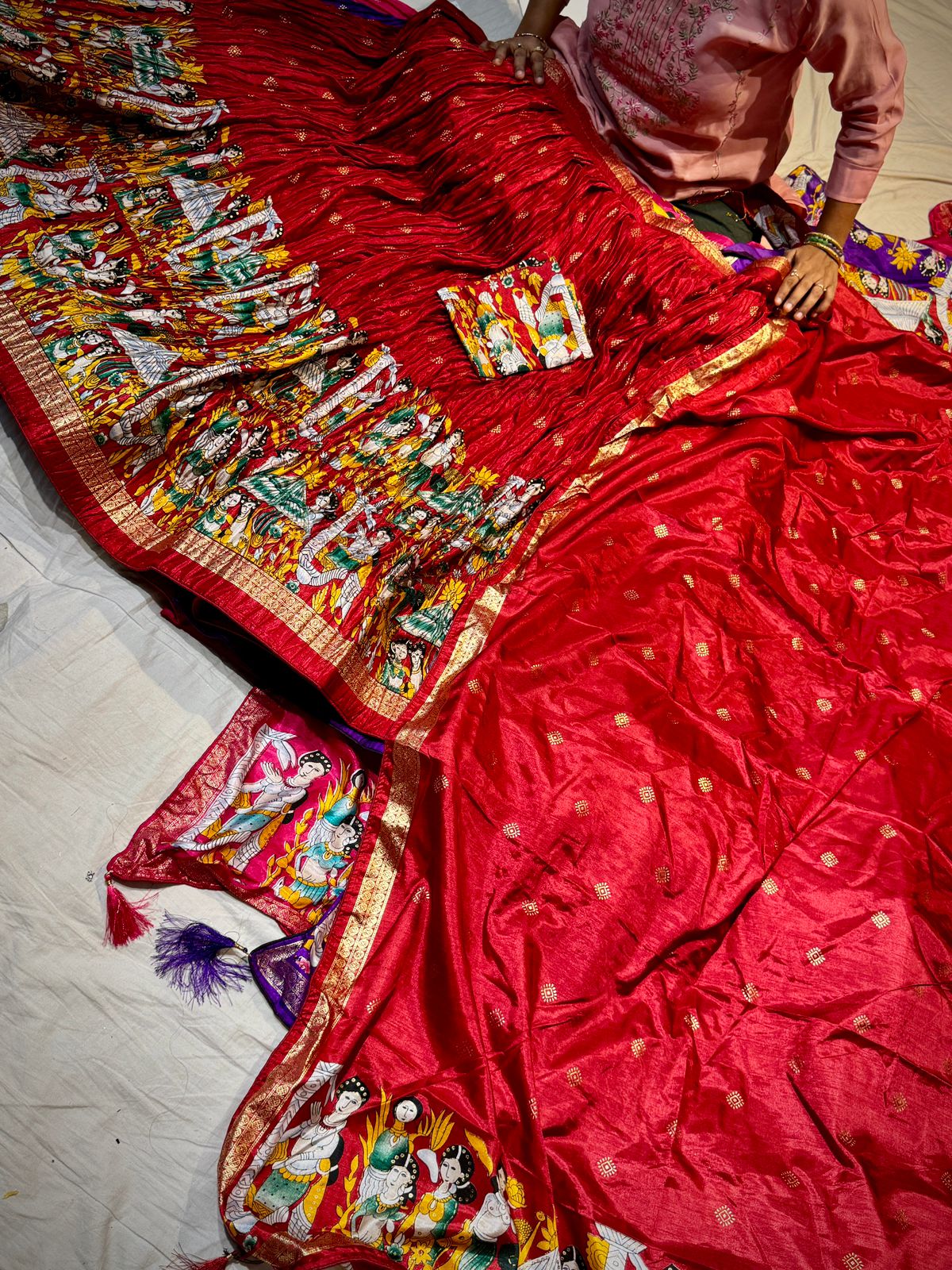 Semi Stitched Pichwai Crush Lehenga