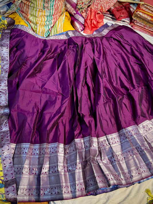 Semi Stitched Mangalagiri Pattu Lehenga