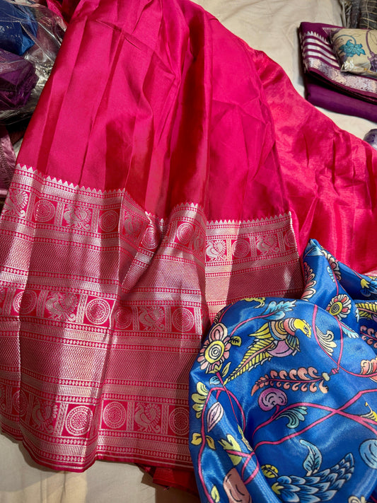 Semi Stitched Mangalagiri Pattu Lehenga