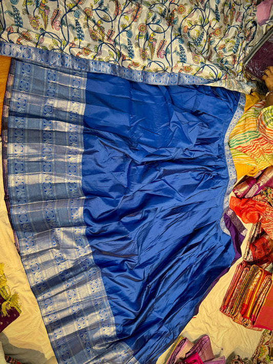 Semi Stitched Mangalagiri Pattu Lehenga