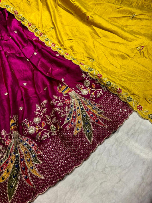 Space Silk Semi Stiched Lehenga