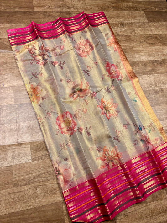 Tissue Dupion Pattu Saree