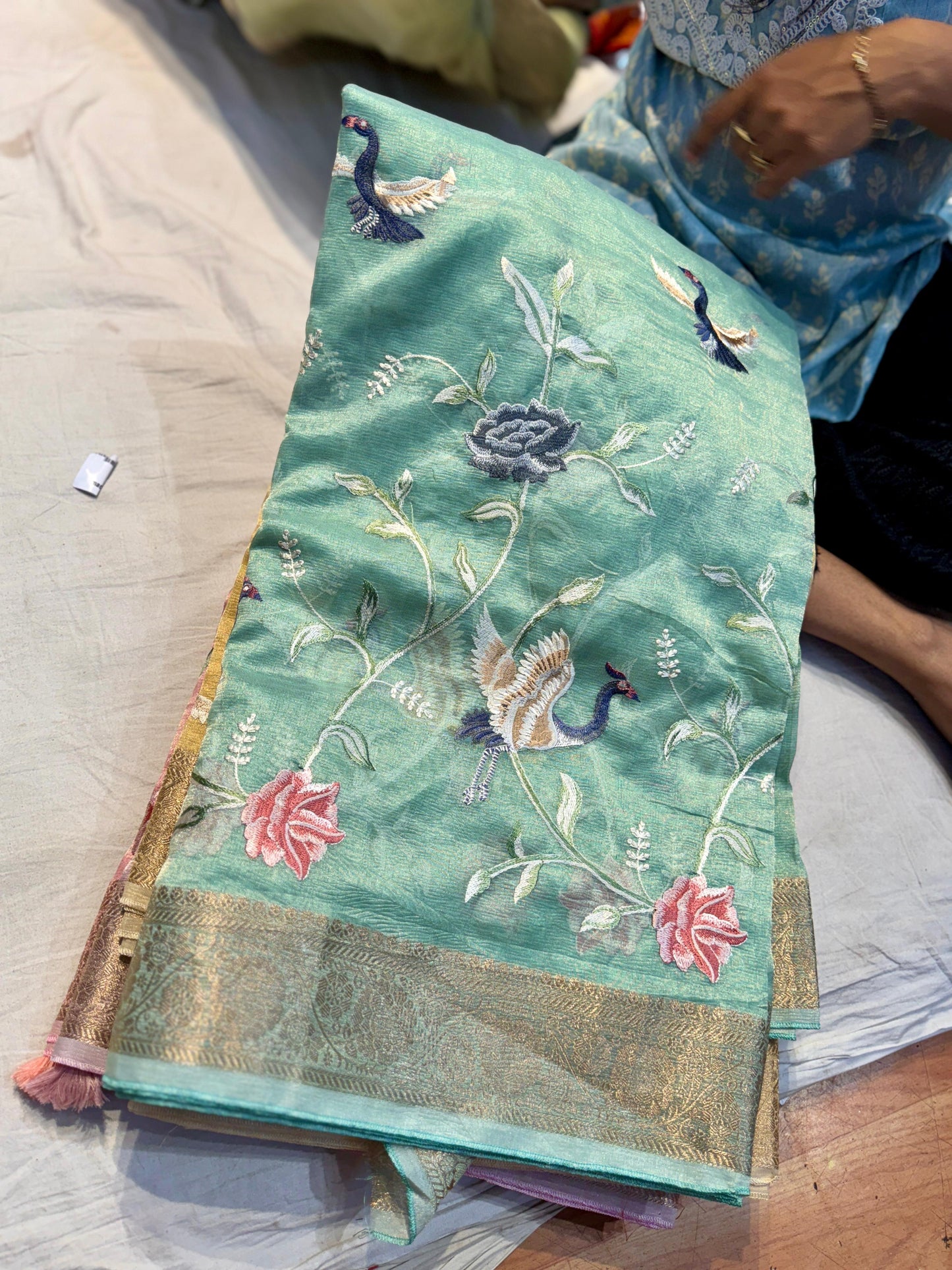 Tissue Kora Tussar Silk Saree