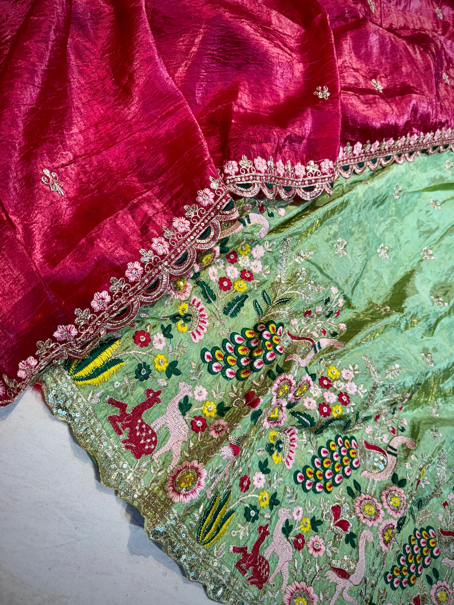 Tussar Crush Semi Stitched Lehenga