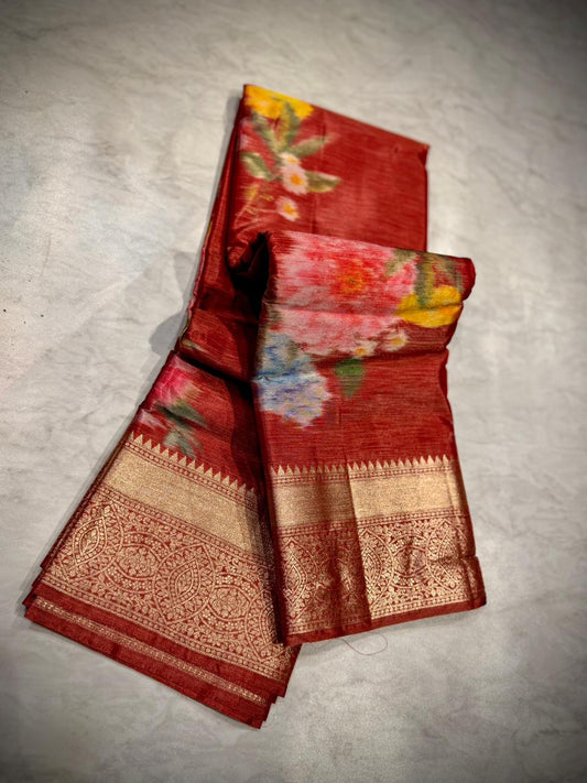 Tussar Dupion Silk Saree