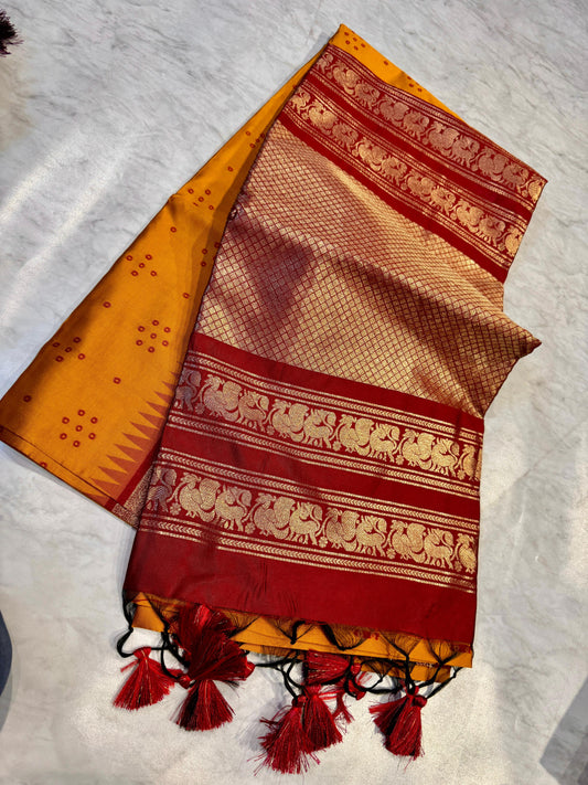 Tussar Gadwal Pattu Saree