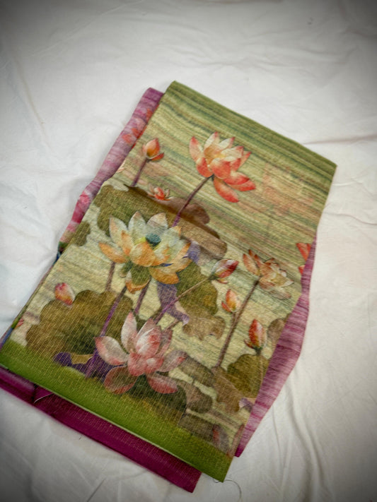 Tussar Pichwai Saree