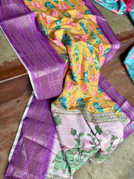 Tussar Pichwai Silk Saree