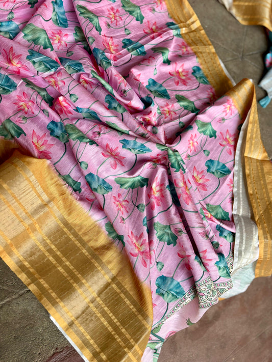 Tussar Pichwai Silk Saree