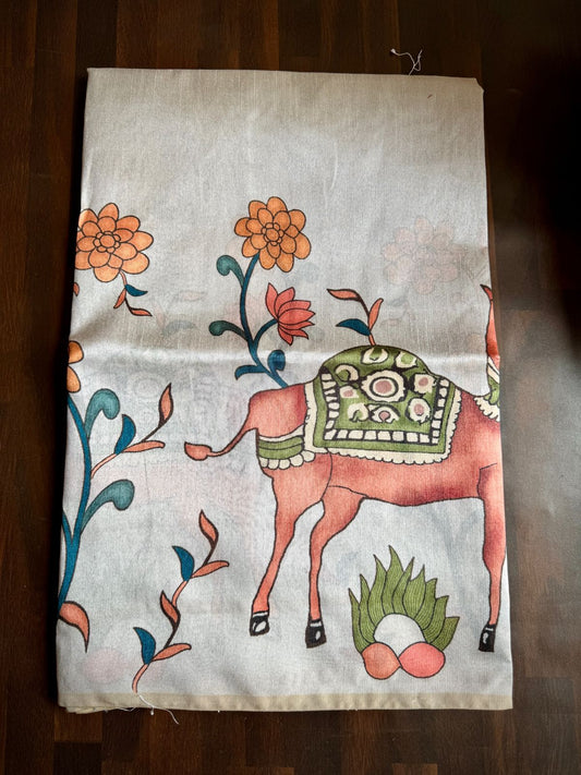 Tussar Silk Digital Print Saree