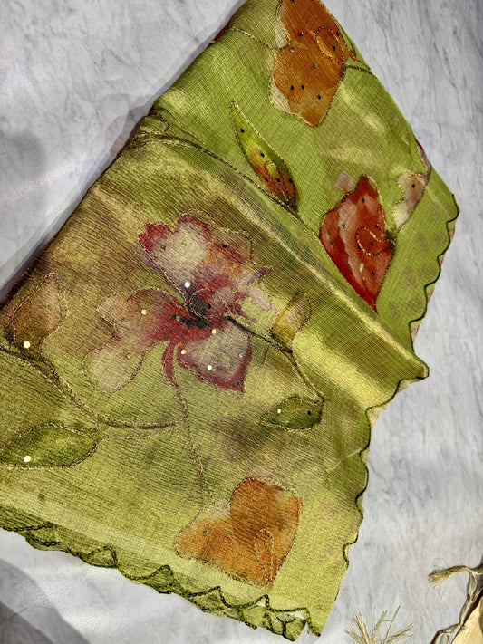 Tussar Tissue Saree