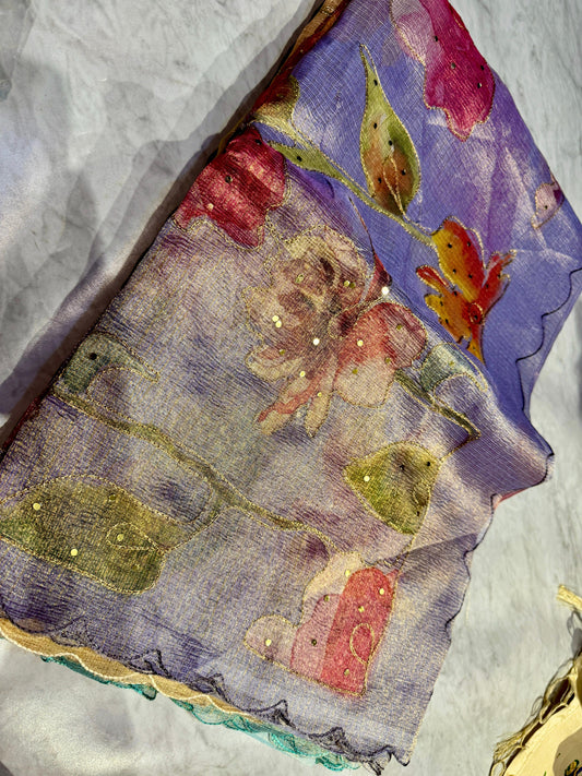 Tussar Tissue Saree