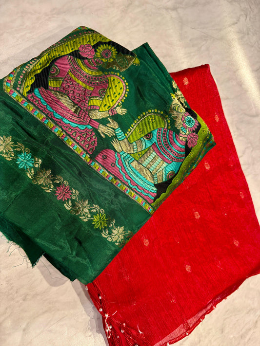 Viscose Motif Silk Saree