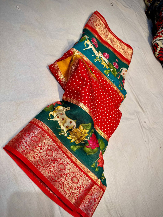 Viscose Mysore Crape Silk Saree