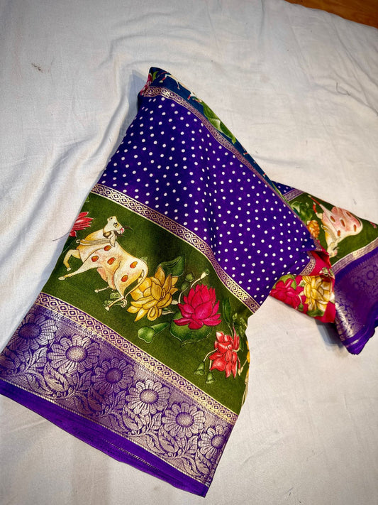 Viscose Mysore Crape Silk Saree