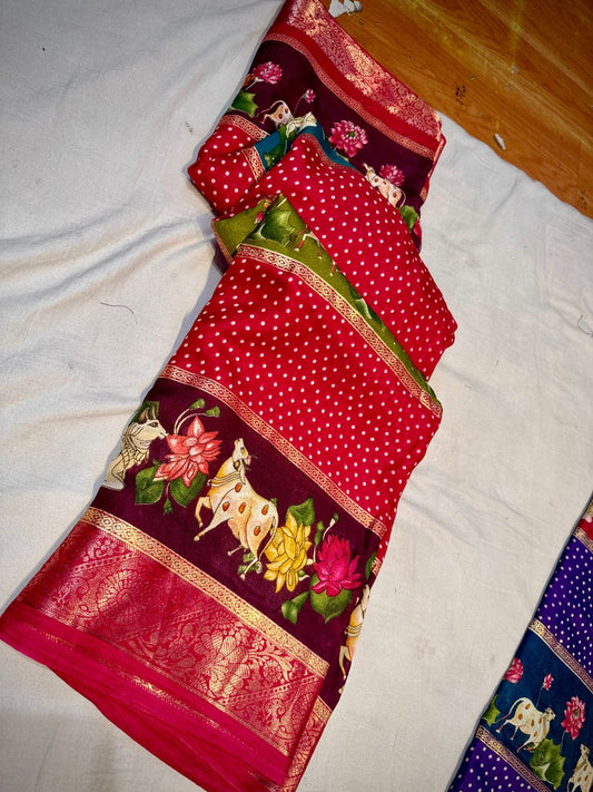 Viscose Mysore Crape Silk Saree