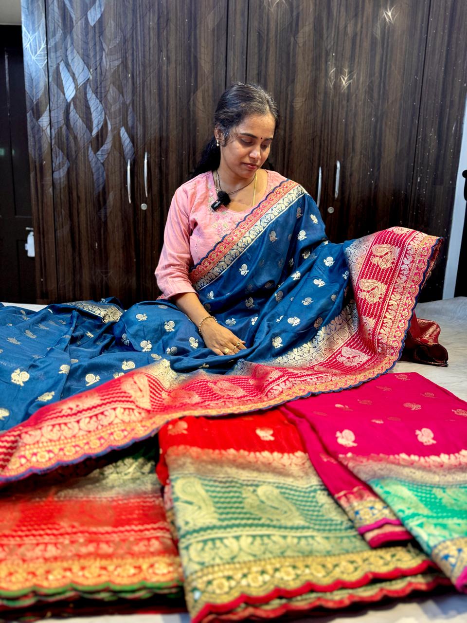 Moonga Banarasi Silk Saree