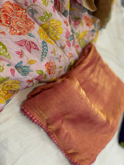 Viscose Crepe Crush Silk Saree