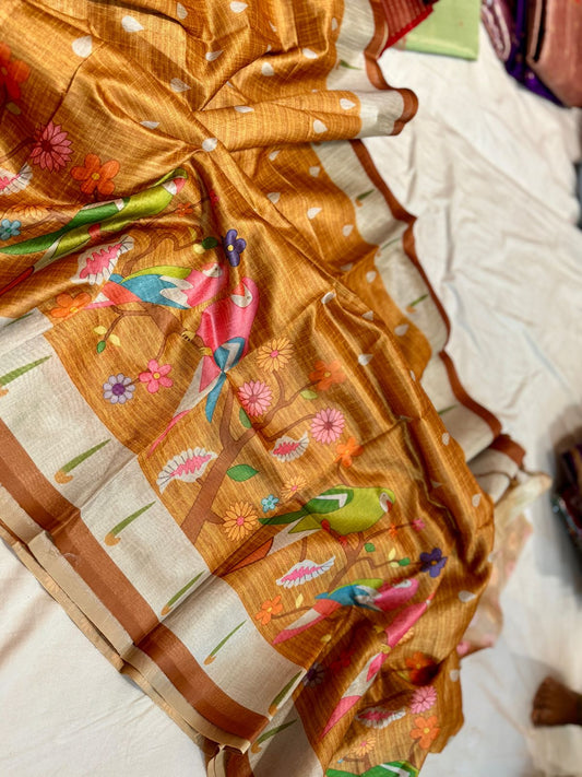 Tussar silk Saree on Discount