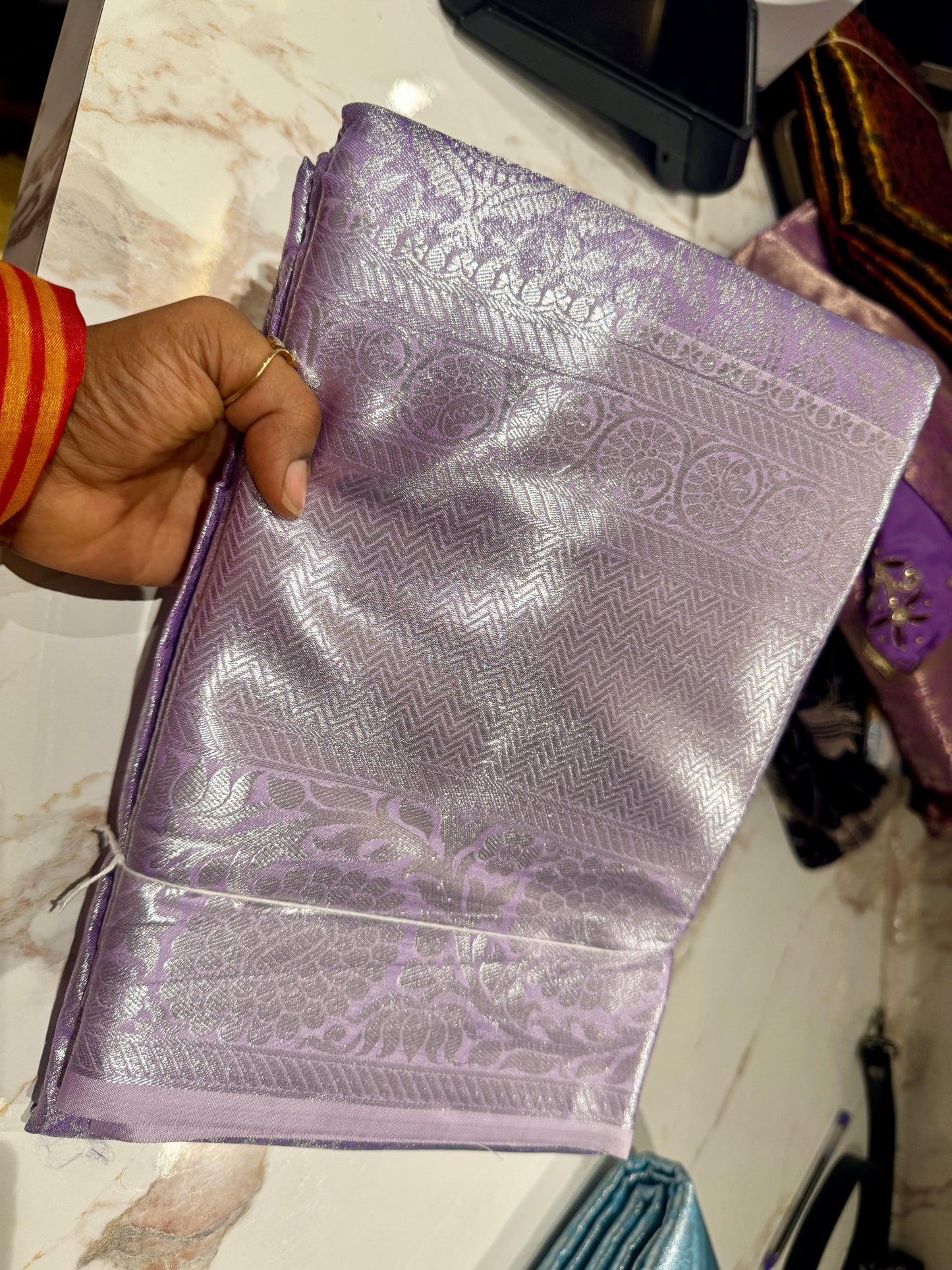Pastel Kanchi Pattu Saree