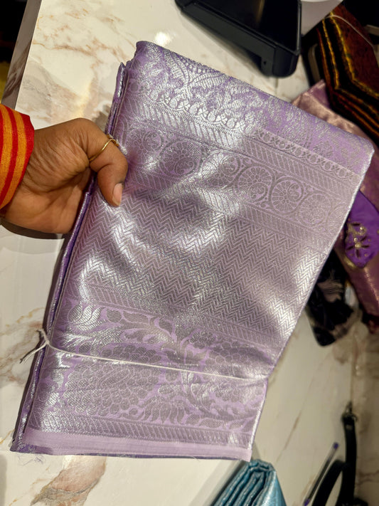 Pastel Kanchi Pattu Saree