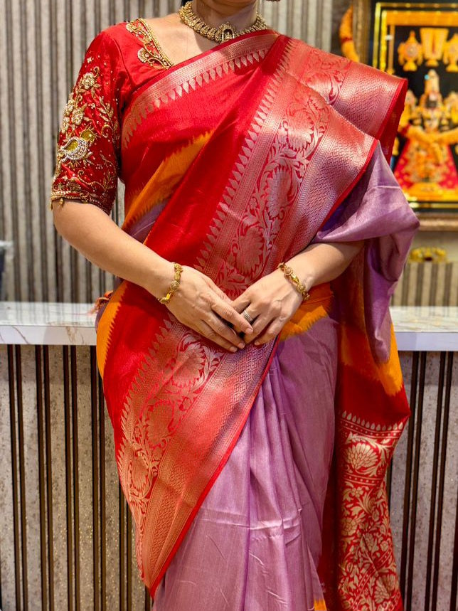 Multi Color Dola Silk Saree