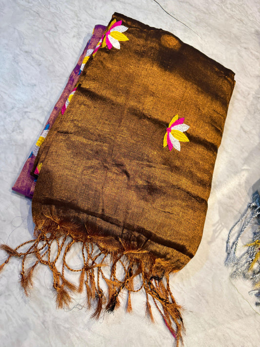 Kaddi Linen Tissue Saree