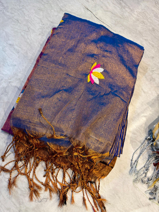 Kaddi Linen Tissue Saree