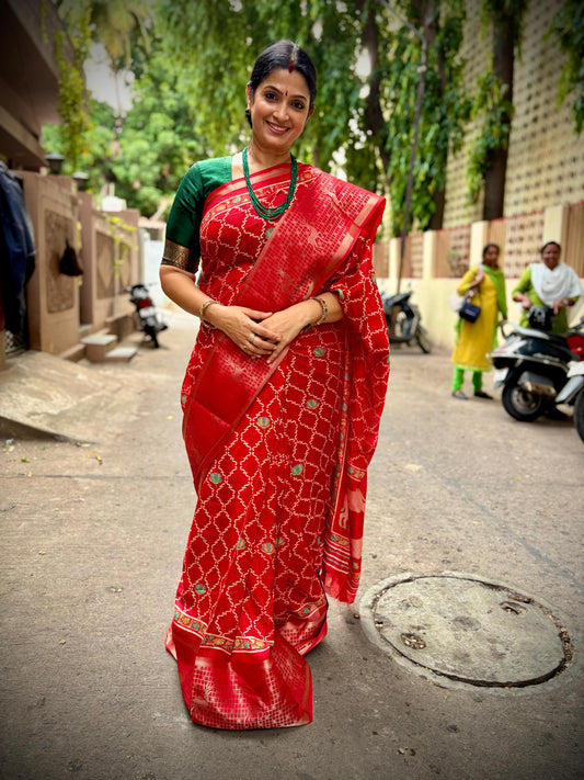Ikkath patola silk saree