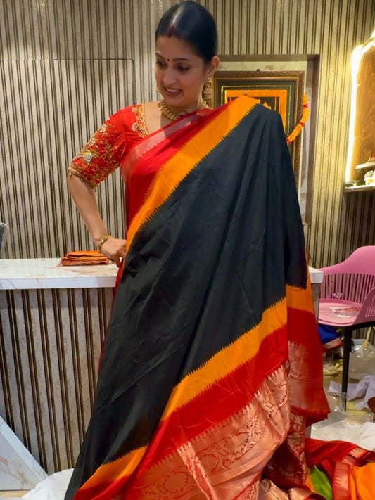 Multi Color Dola Silk Saree